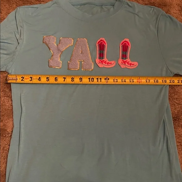 Light Blue Women's Tee with Embroidered Design - Picture 8 of 8